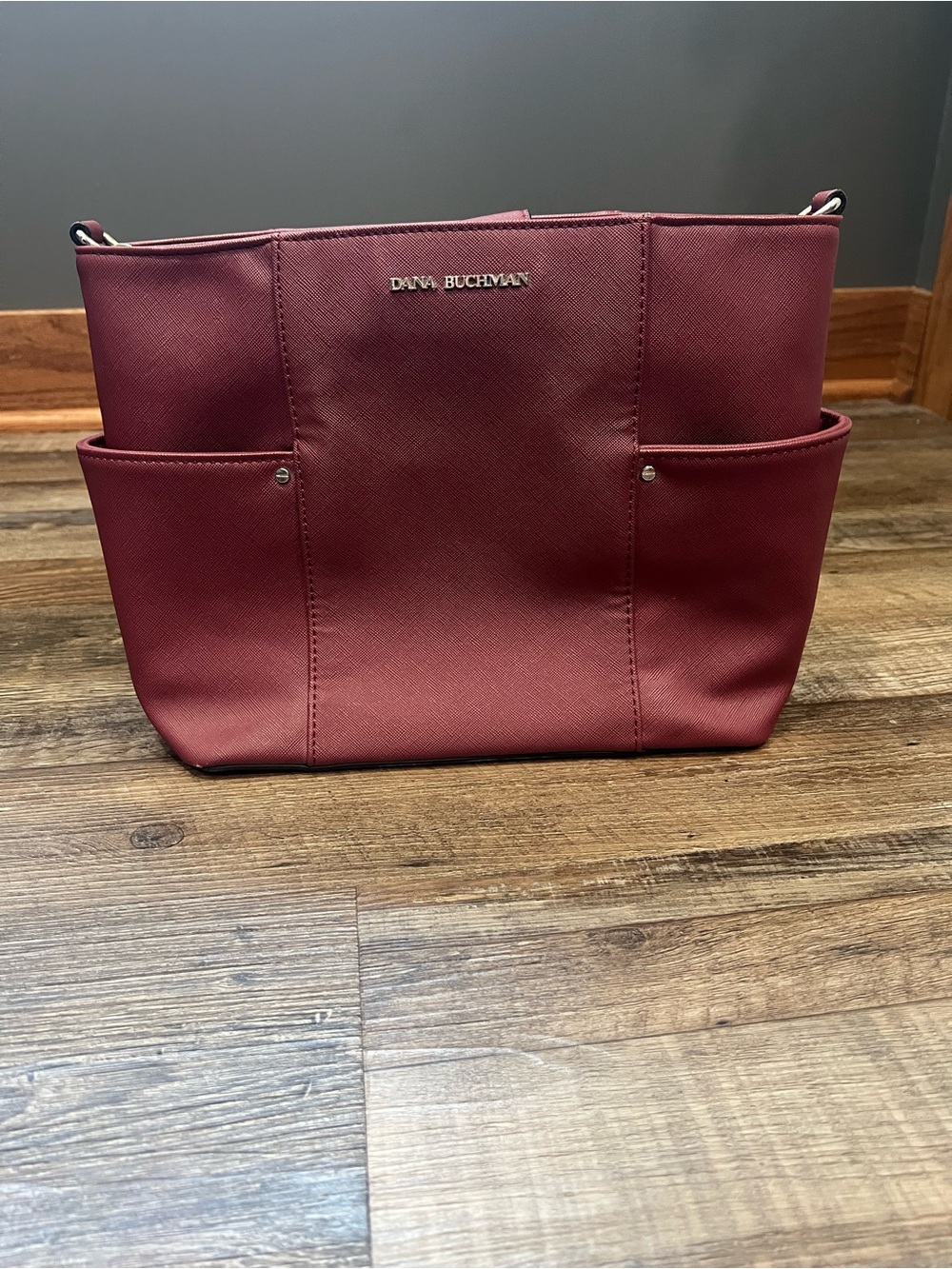 Dana Buchman Wine Red Tote with Exterior Pockets